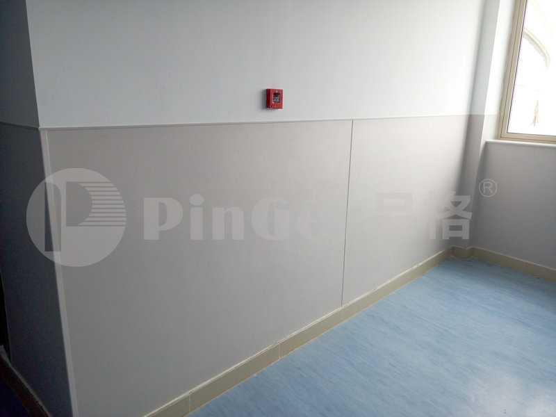 Hygienic wood color wall cladding panels