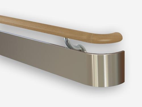 175MM Solid wood with stainless steel wall guard handrail