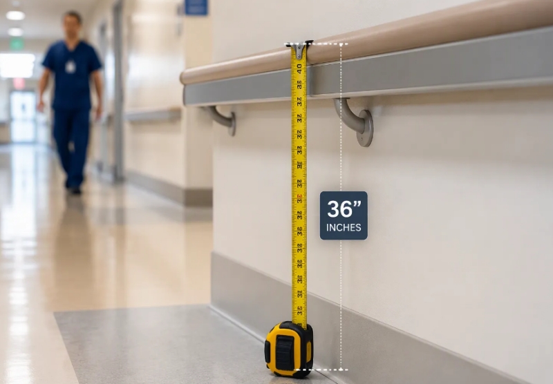 Hauteur et conformité des mains courantes hospitalières : normes ADA, EN et internationales